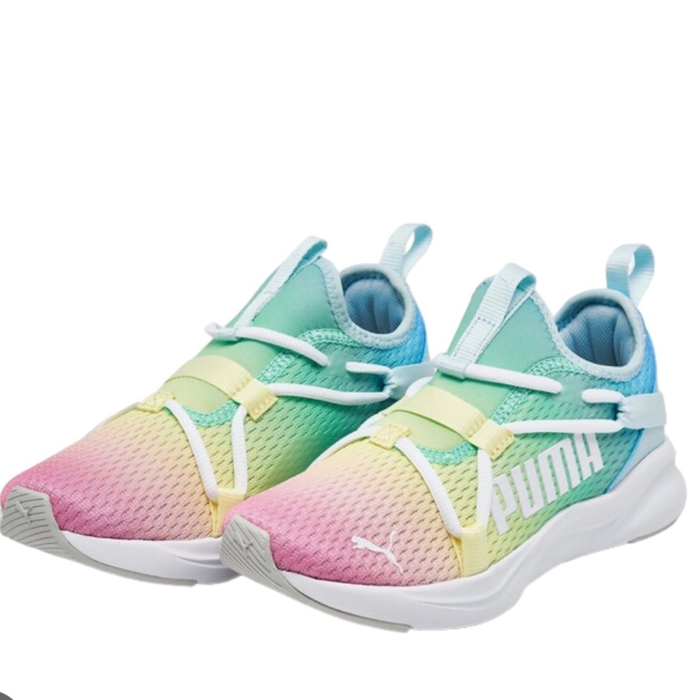 PUMA Pastel Rainbow Softride Rift Slip On Sneakers